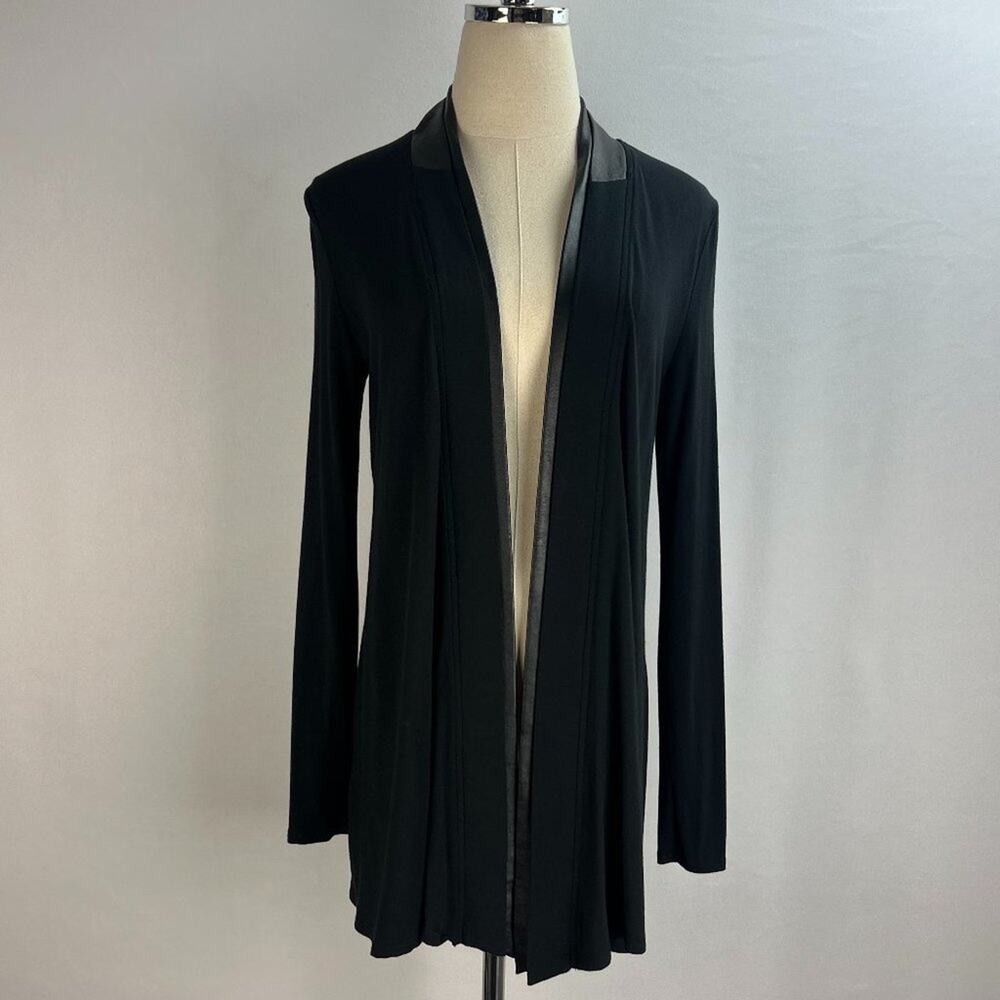Lyssé women's Vegan Leather cardigan Sz XS